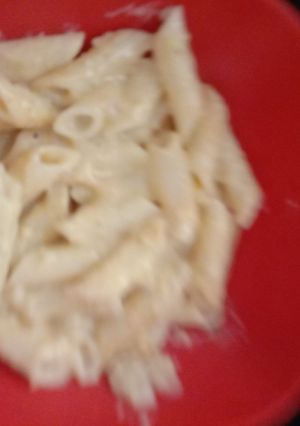 A picture of White sauce pasta.