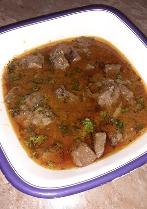 A picture of Kaleji Masala.
