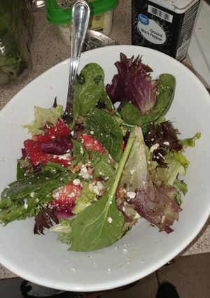 A picture of Strawberry salad 🥗.