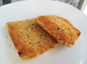 Una foto de Pan con Harina de Linaza y Coco al Microondas