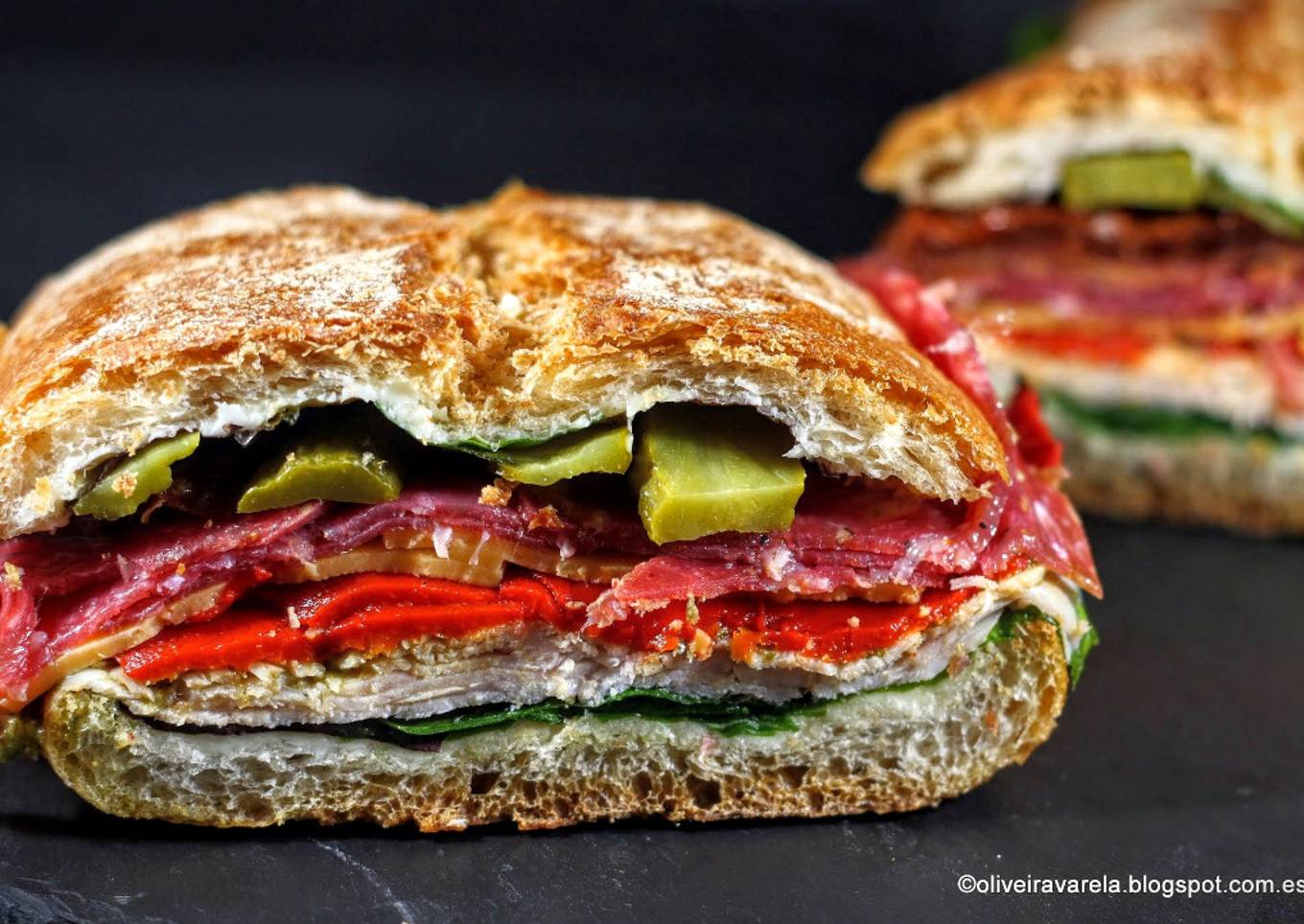 Chapata de pollo con aires italianos