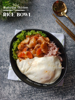 Foto resep Mushroom Chicken Rice Bowl
