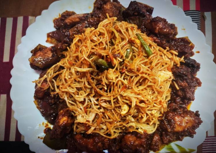 Easiest Way to Make Recipe of Chilli chicken with veg chaw