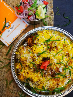 A picture of Mutton biryani.