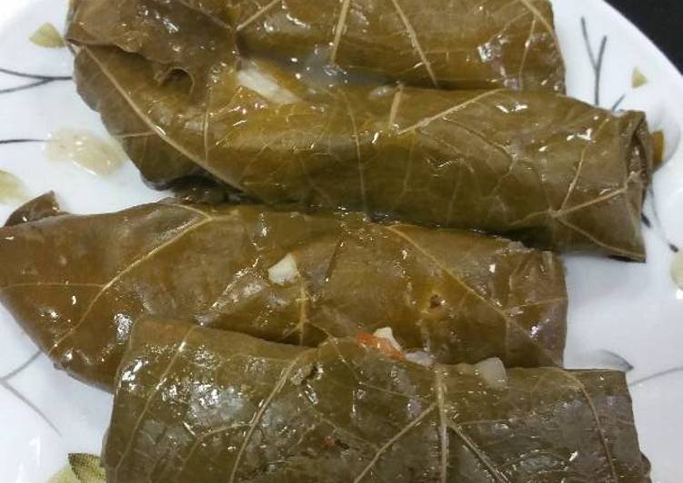 Recipe of Quick Stuffed Grape Leaves with Rice and Meat