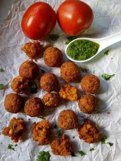 A picture of Tomato Rice Fritters/ball#recreatedish.