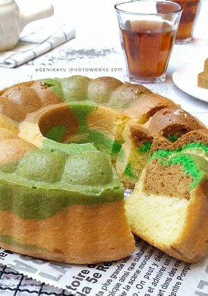 Foto resep Marble sponge cake / bolu marmer