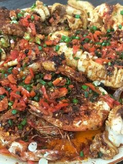 รูปของ หมึก กุ้ง ผัดพริกสไตล์เสฉวน