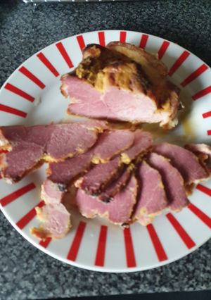 A picture of Glazed Ham or Gammon.