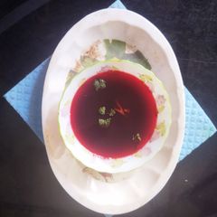 A picture of Carrot Beetroot Soup.