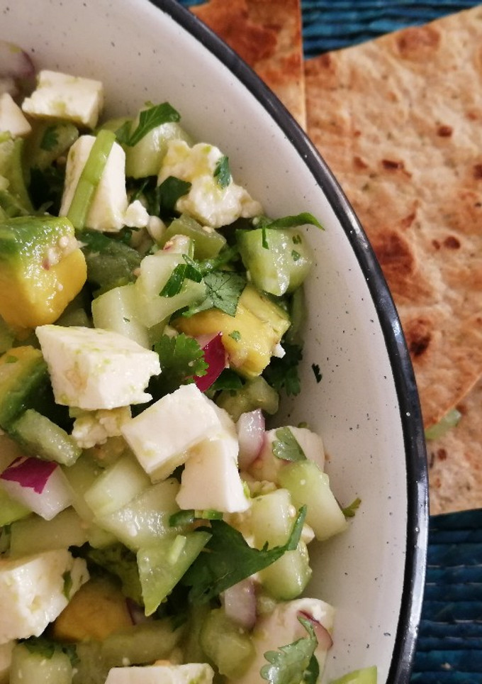 Una foto de Ceviche de queso panela
