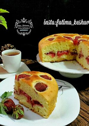 عکسی از دستور کیک توت فرنگی