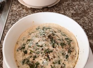 Hình của món Trứng hấp ngải cứu.