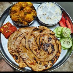 Lachha paratha with soya chaap A picture of Lachha paratha with soya chaap.