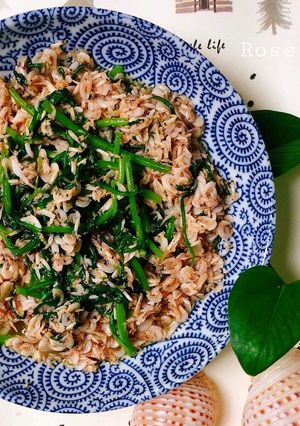 Hình của món Rau Cải Cúc (Tần Ô)Xào Ruốt.