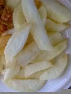 A picture of Home-made chips.