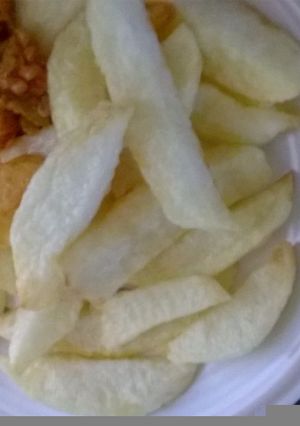 A picture of Home-made chips.