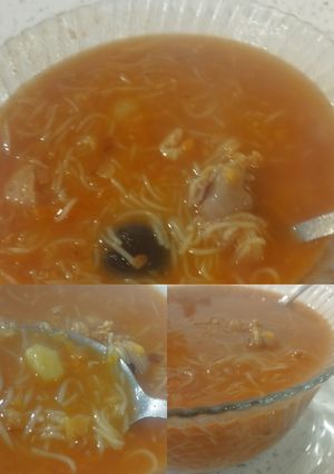 عکسی از دستور سوپ دال عدس و ورمیشل