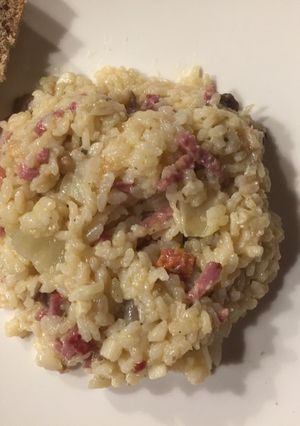 Une photo de Risotto au chorizo et bacon