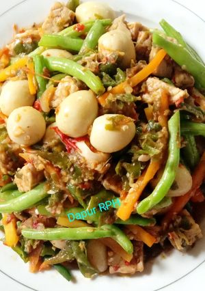 Foto resep Telur Puyuh Tempe Cabe Hijau