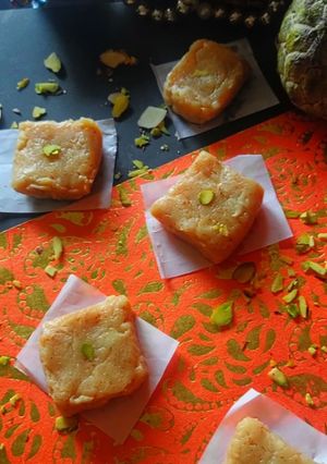 A picture of Custard Apple burfi.