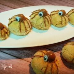 A picture of Peanut butter spider cookies.
