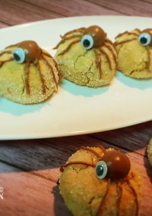 A picture of Peanut butter spider cookies.