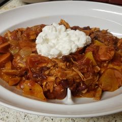 A picture of My Hot Spicey Mix Chicken & smoked Sausage.💙.