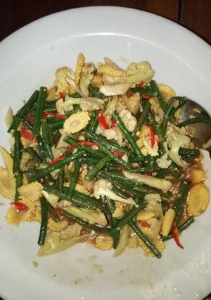 Foto resep Tumis Sayuran (bunga kol, jagung semi, kacang panjang)