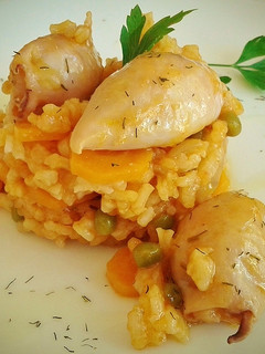 Una foto de Arroz meloso con chipirones