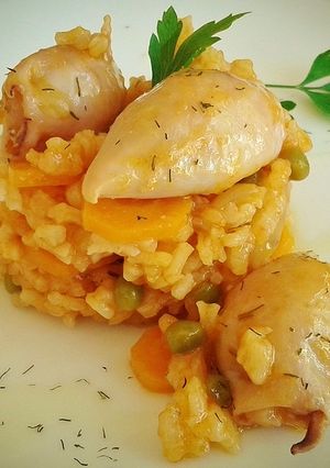 Una foto de Arroz meloso con chipirones