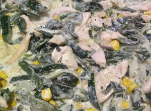 Una foto de Rajas con pechuga de pollo