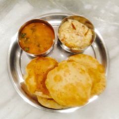 A picture of BEDMI Poori with Aloo sabji (Crispy stuffed with Aloo ki sabzi Breakfast).