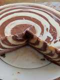 Tarta cebra (queso y chocolates)