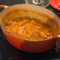 Italian mushroom and vegetable pasta 🍝 🍅🥕 A picture of Italian mushroom and vegetable pasta 🍝 🍅🥕.