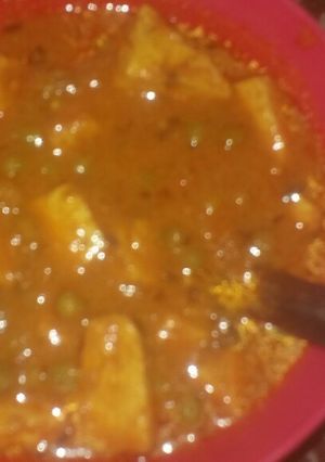 A picture of Matar Paneer Restaurant Style.