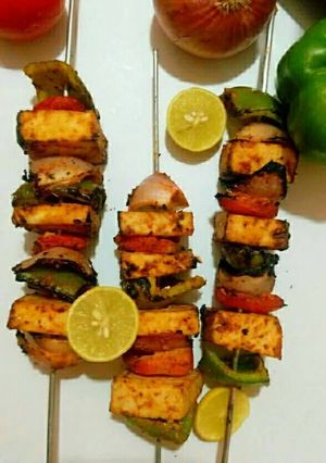 A picture of Tofu tikka veg seekh kabab.