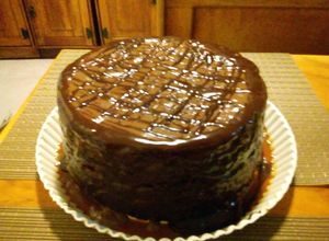 Una foto de Pastel de chocolate combinado con imposible