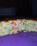 Tortilla de arroz integral y vegetales