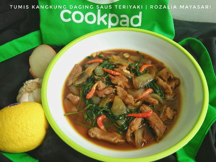 Bagaimana Menyiapkan Tumis Kangkung Daging Saus Teriyaki, Bikin Ngiler