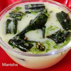 Bhindi Kadhi(Lady's fingers Kadhi) A picture of Bhindi Kadhi(Lady's fingers Kadhi).