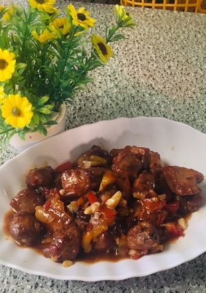 Hình của món Sườn xào chua ngọt.