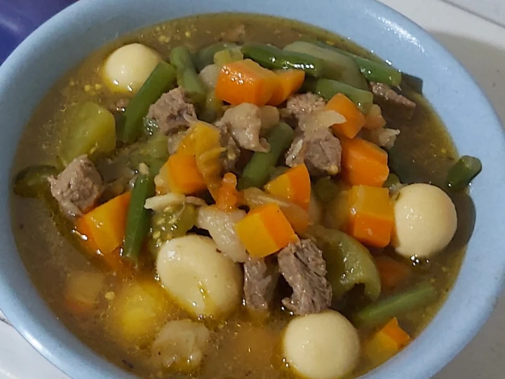 Cara Gampang Membikin Resep Asem Asem daging &amp;amp; telur puyuh yang Lezat Anti Ribet, Lezat