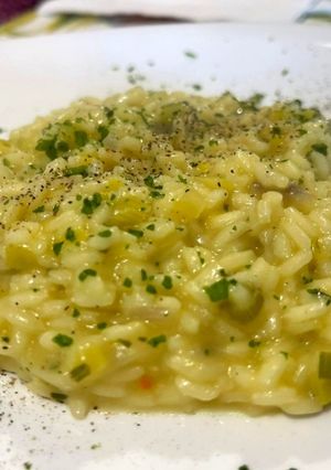 A picture of Risotto with Leeks and Saffron.