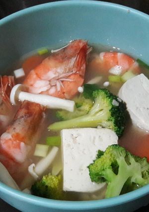 Foto resep Sop udang tahu + sayur