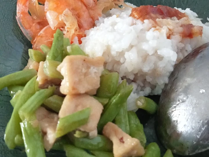 Cara Gampang Membuat Resep Udang goreng, tumis buncis tahu, sambel terasi yang Lezat Anti Ribet, Uenak Banget