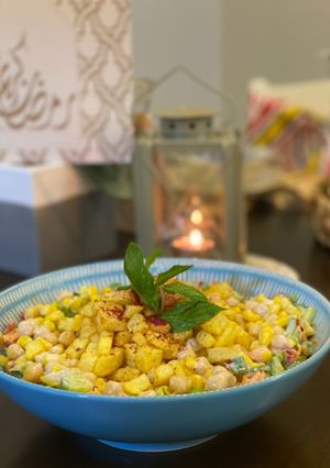 صورة لوصفة سلطة البطاطس المقلي والحمص 🥗