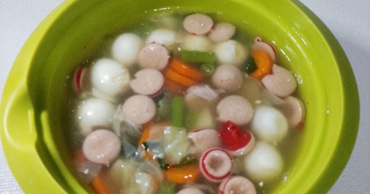 Sayur Sop Sosis Telur Puyuh