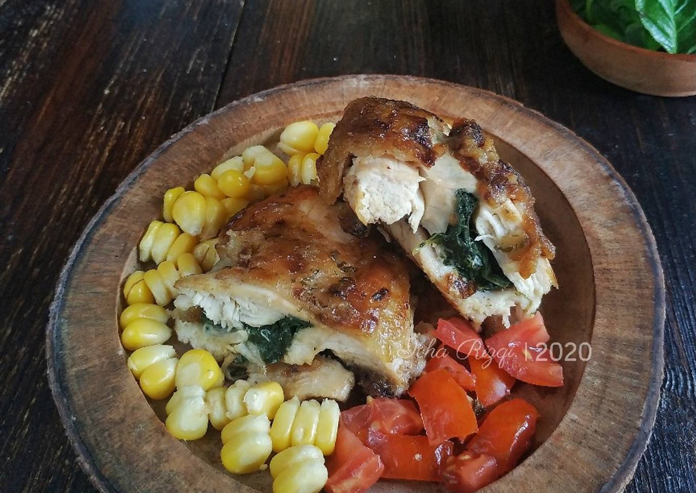 Ayam Panggang Bayam Mayo