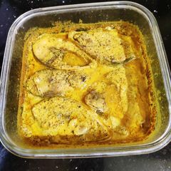Bhapa Hilsa / steamed Hilsa fish A picture of Bhapa Hilsa / steamed Hilsa fish.